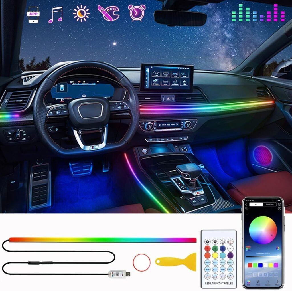 Éclairage Ambiance Voiture LED RGB Fibre Optique