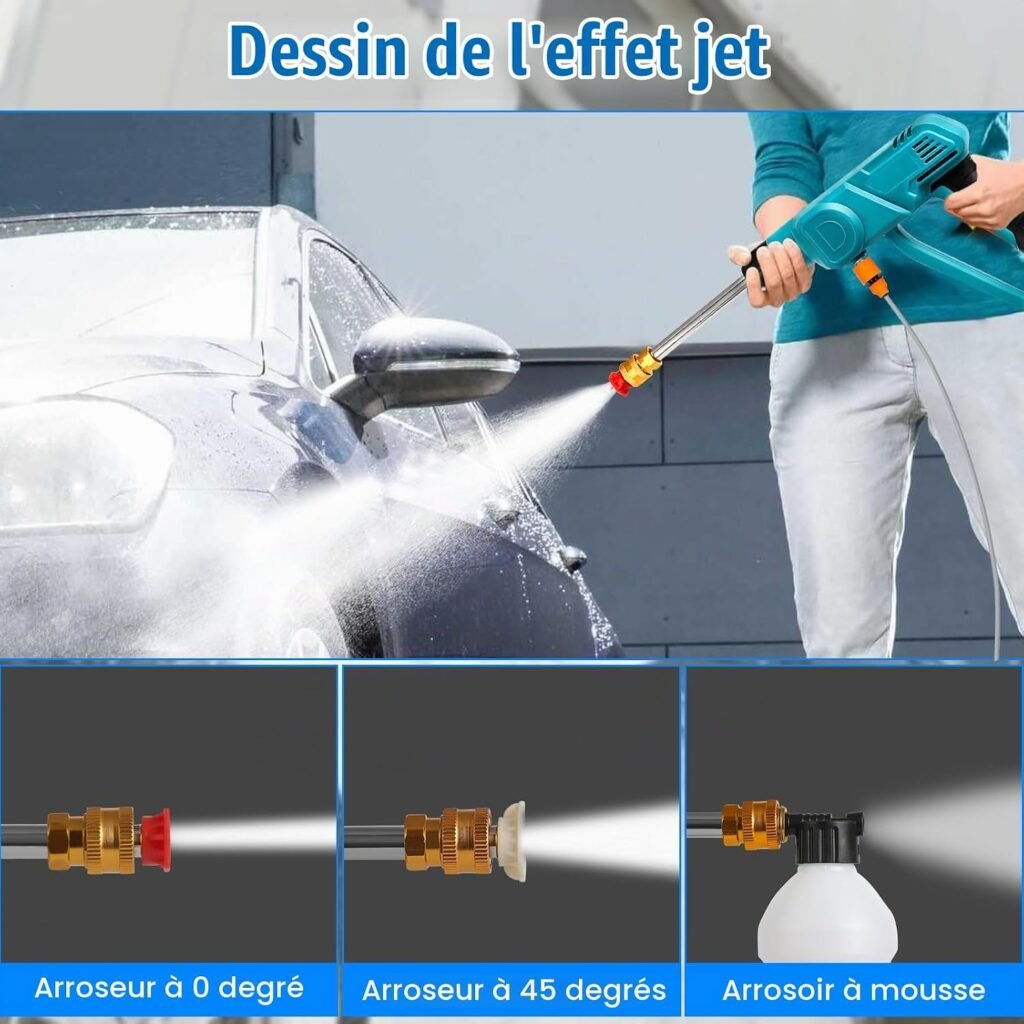 Nettoyeur Haute Pression Sans Fil 30 Bar avec 2 Batteries