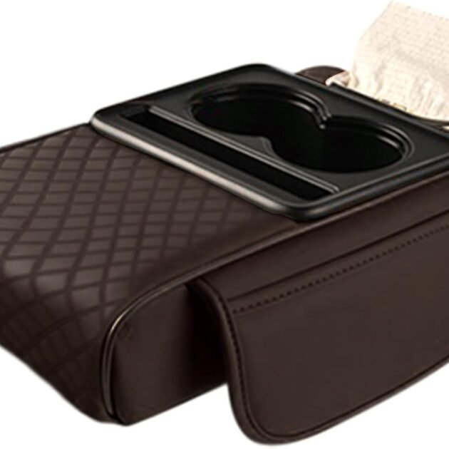 Organisateur Accoudoir Voiture Multifonction Cuir - Confort & Rangement