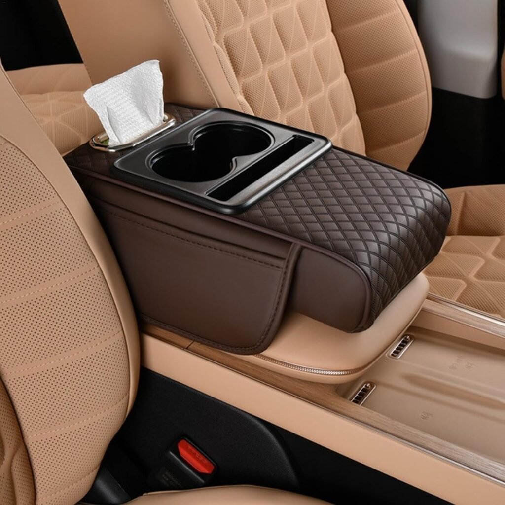 Organisateur Accoudoir Voiture Multifonction Cuir - Confort & Rangement