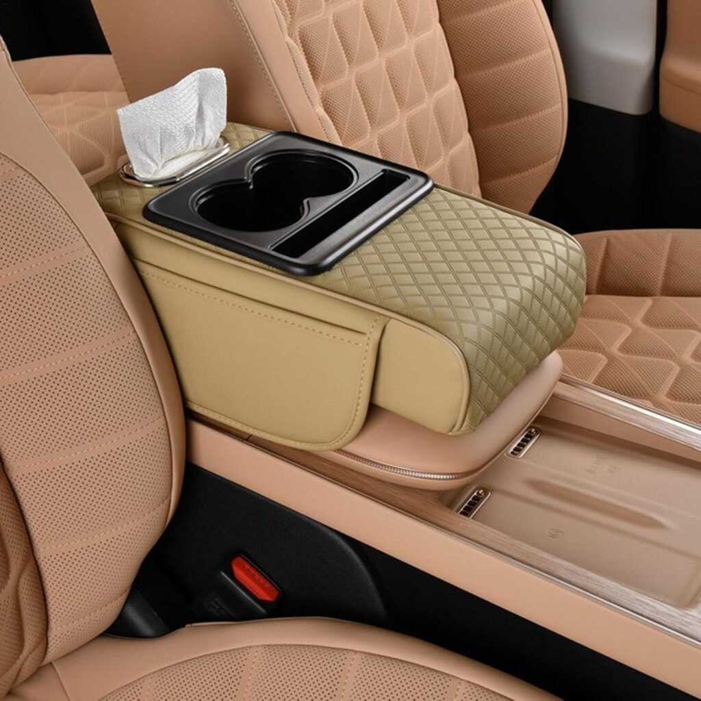 Organisateur Accoudoir Voiture Multifonction Cuir - Confort & Rangement