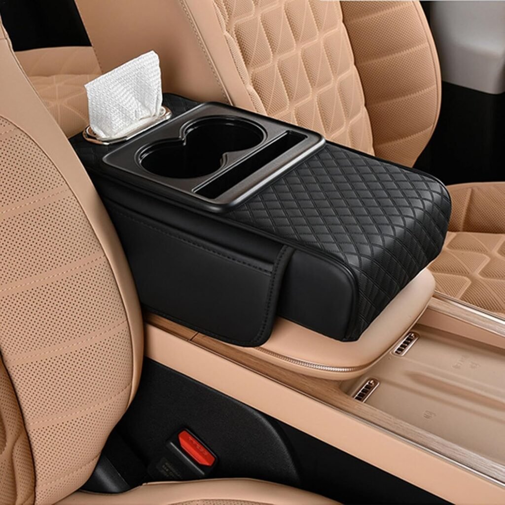 Organisateur Accoudoir Voiture Multifonction Cuir - Confort & Rangement