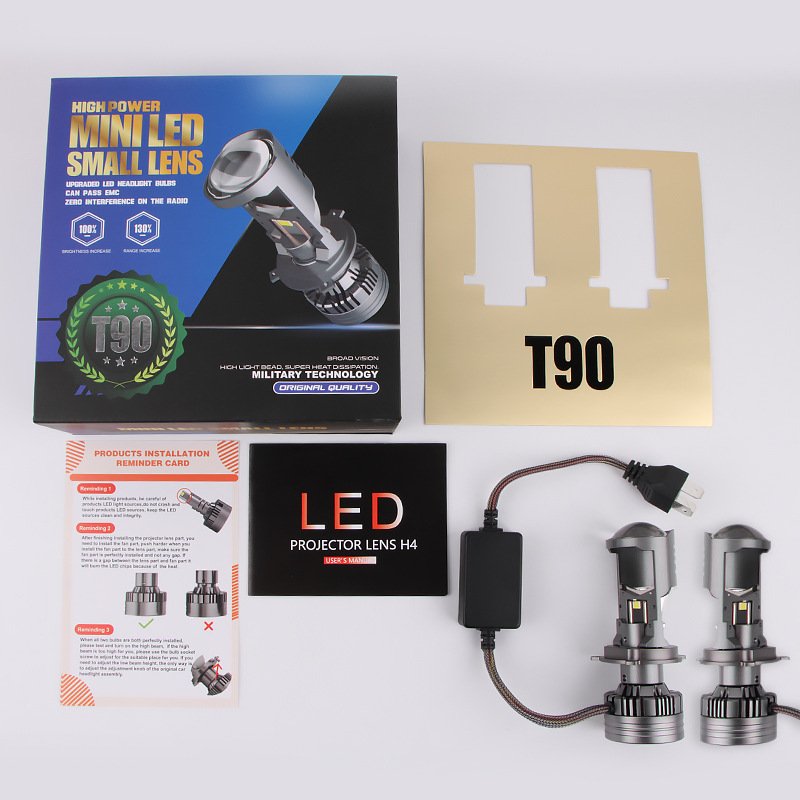 Phares LED T90 H4 140W 6000K - Améliorez votre visibilité