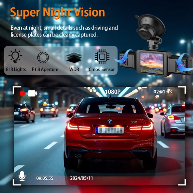 Dashcam 4 Canaux WiFi - Enregistrement Multi-Angles