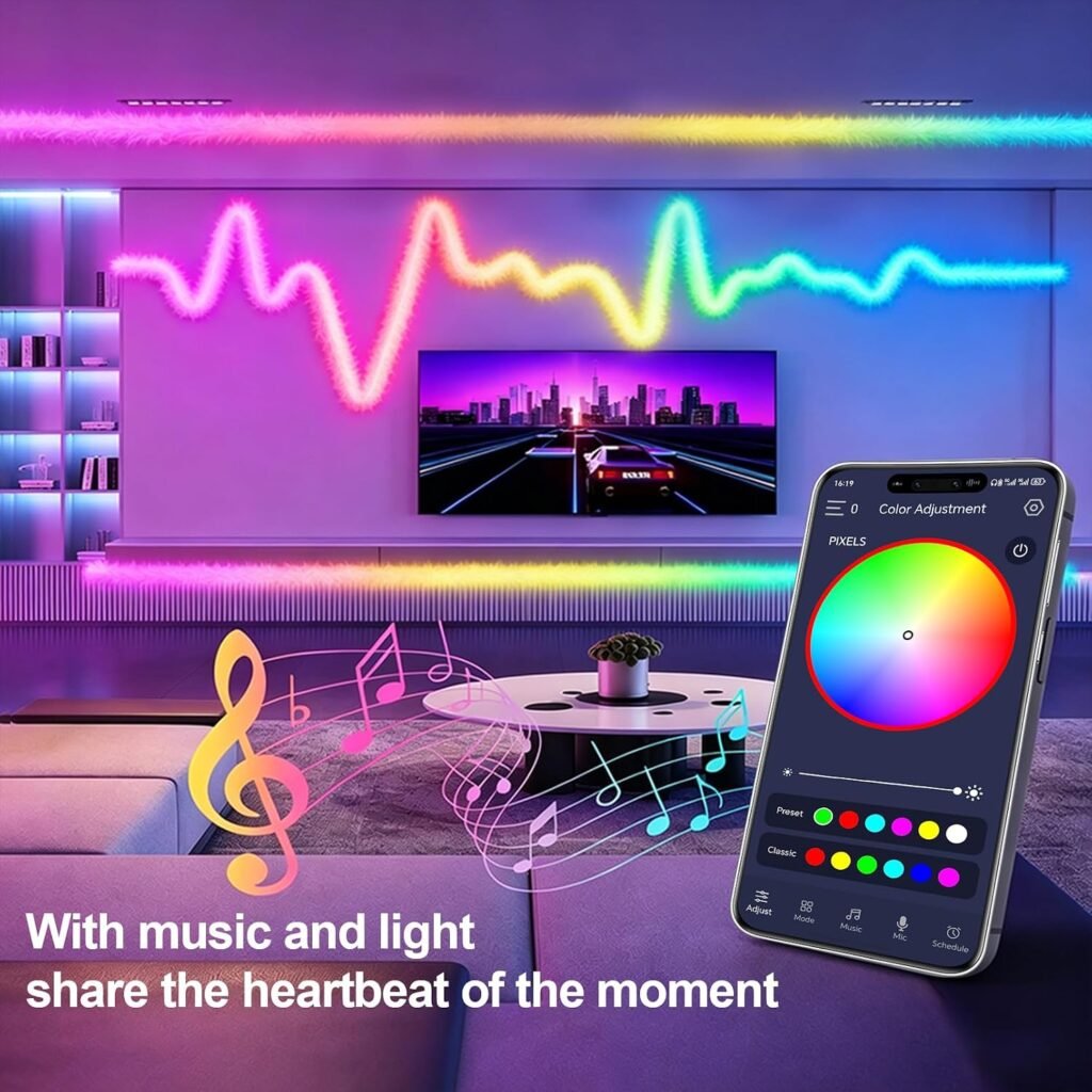 Bande LED RGBIC 3M USB - Éclairage d'ambiance 360°