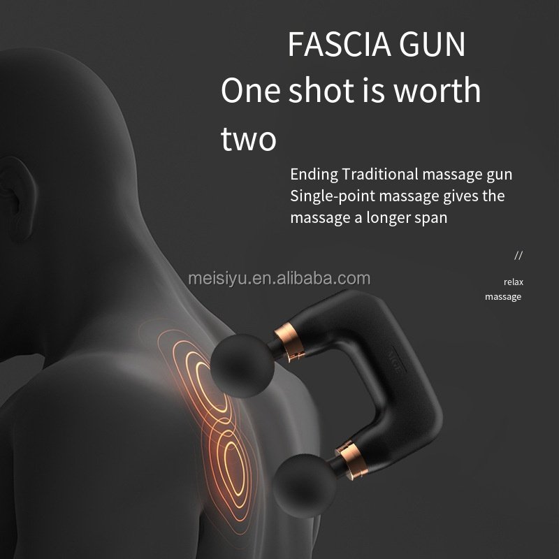 Pistolet de Massage Double Tête Électrique FL-818 - Relaxation Musculaire