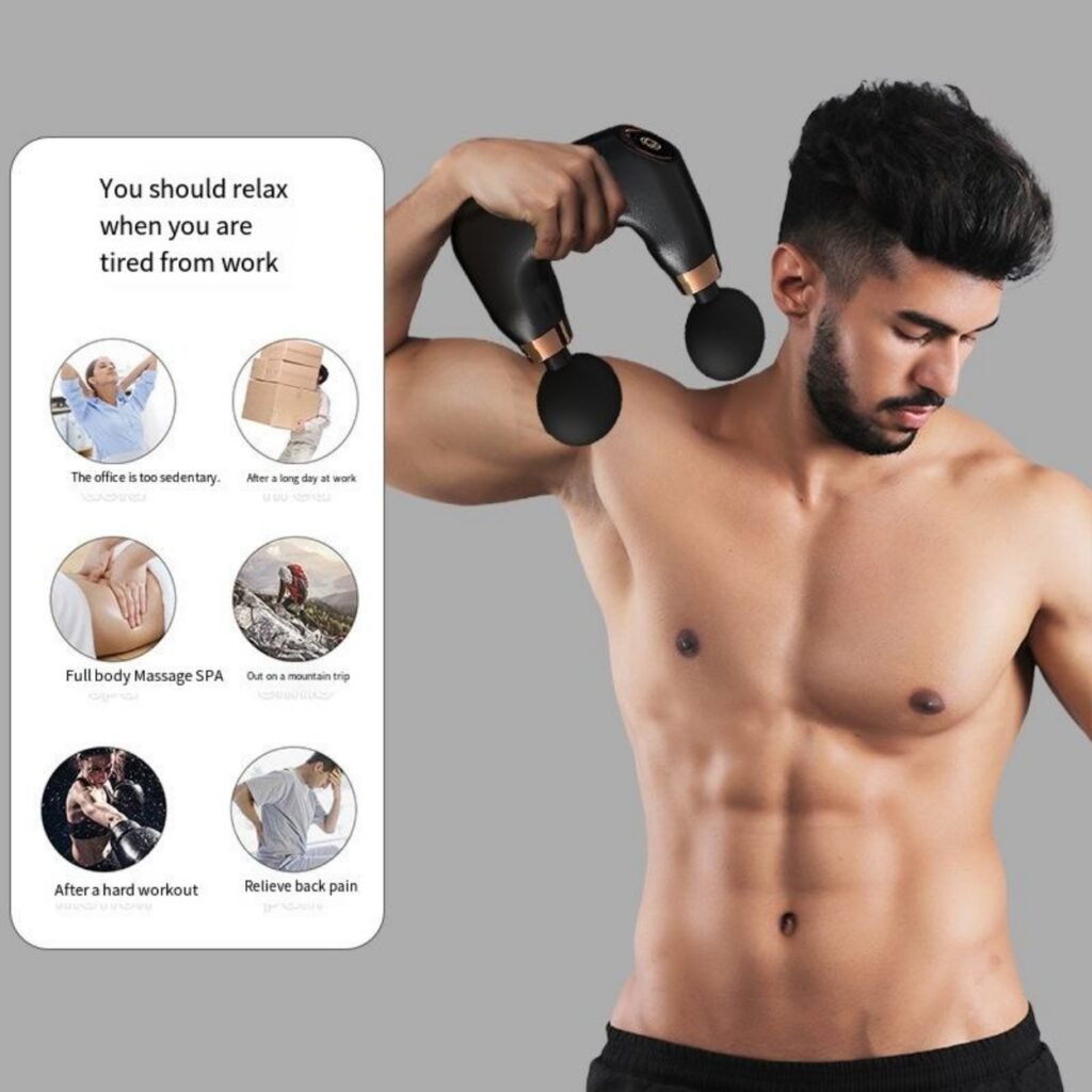 Pistolet de Massage Double Tête Électrique FL-818 - Relaxation Musculaire