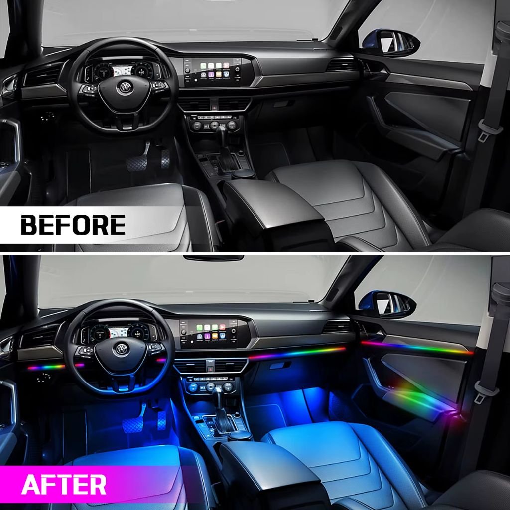 Kit Éclairage Ambiance LED RGBIC Acrylique Voiture