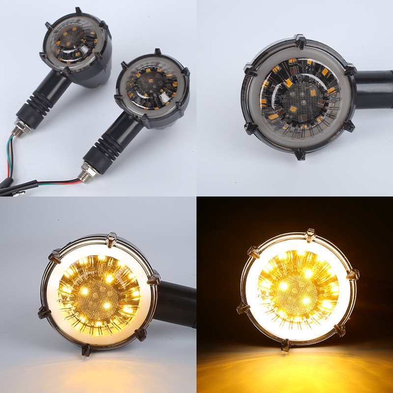 Clignotants LED Moto Rouge et Orange 2pcs