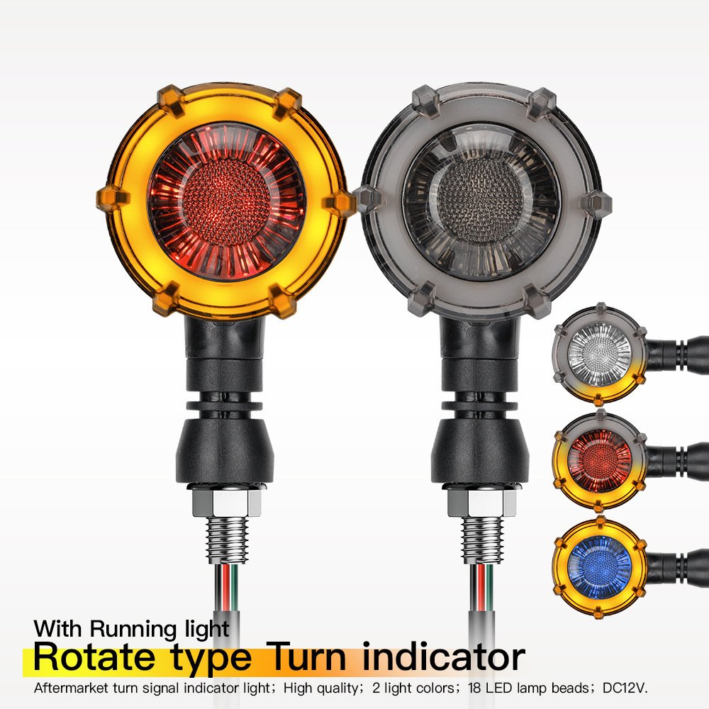Clignotants LED Moto Rouge et Orange 2pcs