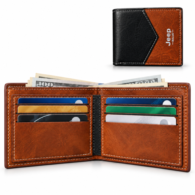 Portefeuille Homme Jeep Buluo V8 Multi-Poches Simili Cuir