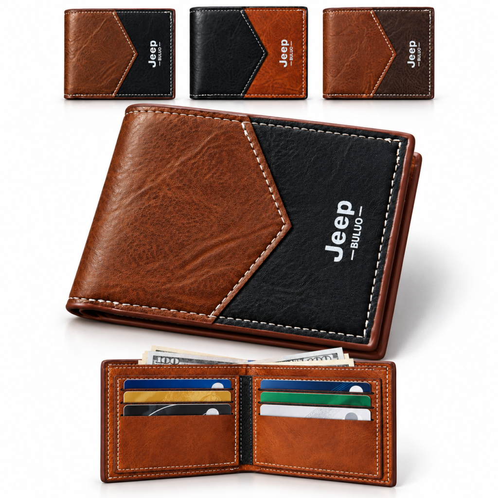 Portefeuille Homme Jeep Buluo V8 Multi-Poches Simili Cuir