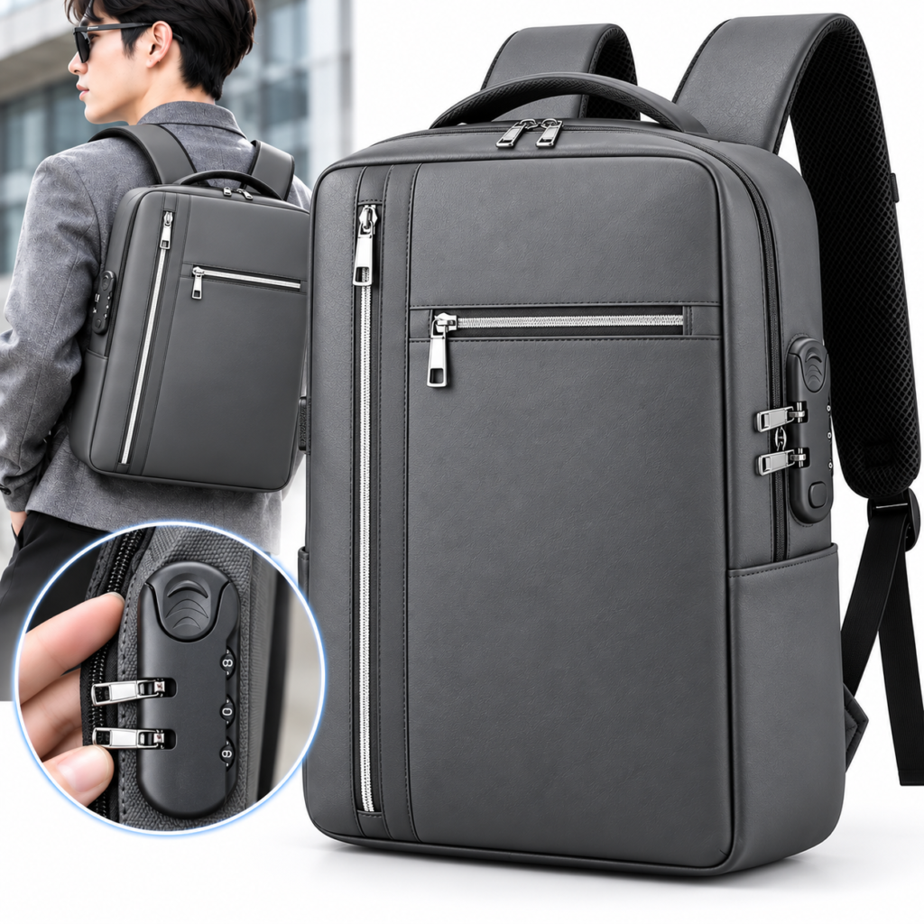 Sac à Dos Antivol Gris Grande Capacité - Sécurité et Organisation