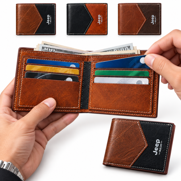 Portefeuille Homme Jeep Buluo V8 Multi-Poches Simili Cuir