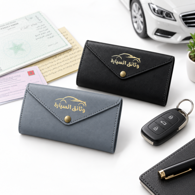 Porte-documents voiture cuir - Organiseur permis et carte grise