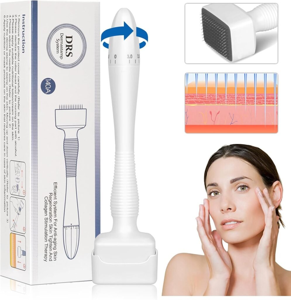 Derma Stamp à aiguilles réglables 0-3mm - Soin peau et barbe