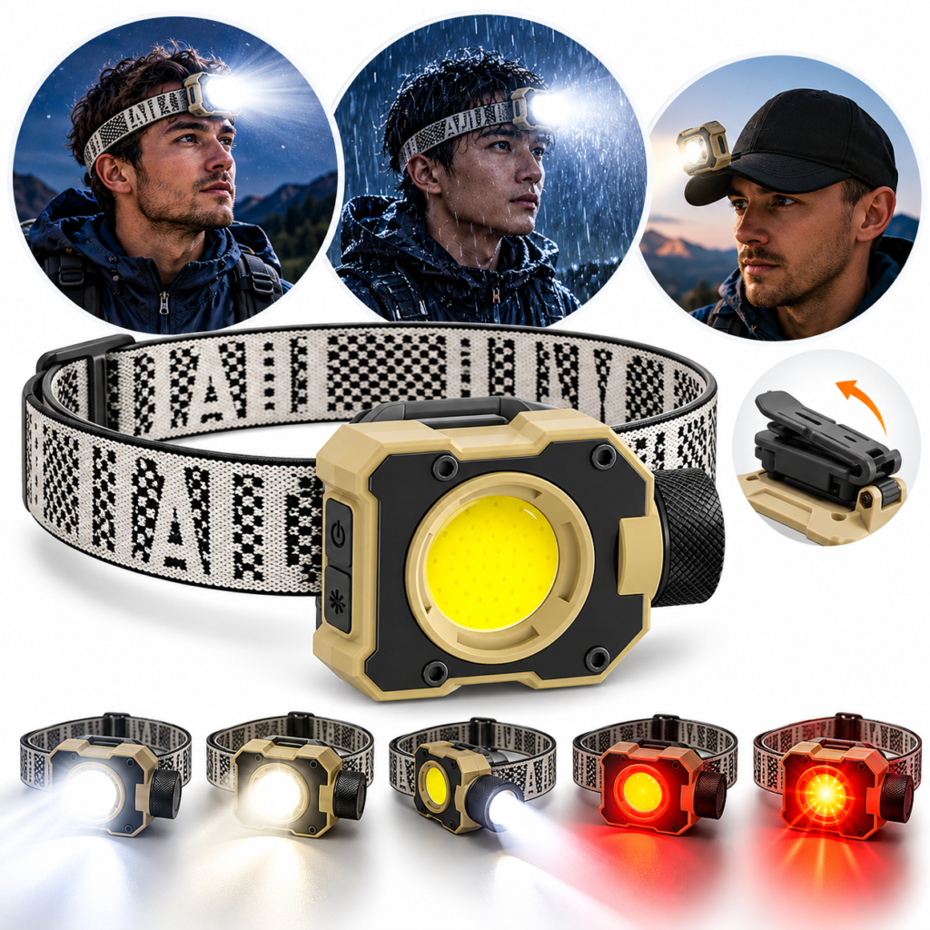 Lampe Frontale LED Multifonctionnelle avec Clip