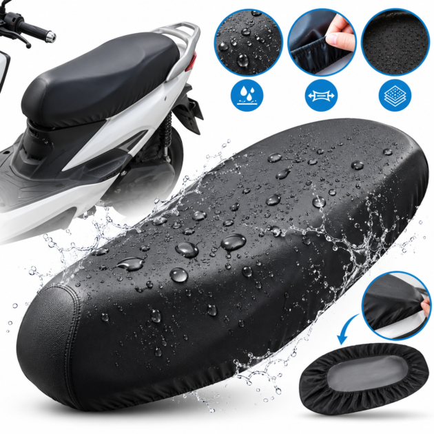 Housse de Selle Moto Universelle Grande Taille en Semi-Cuir