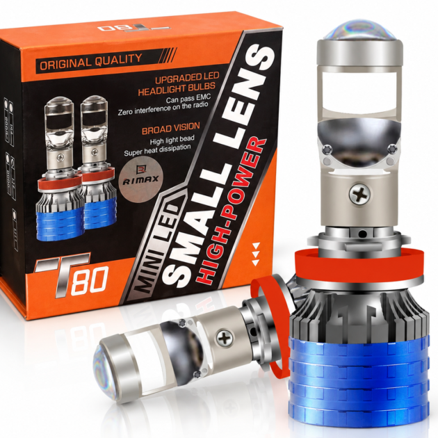 Ampoules LED H7 T80 avec Lentille - Éclairage puissant