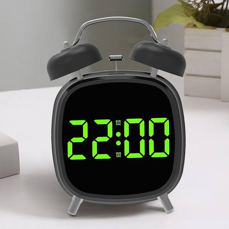 Réveil Numérique et Horloge Digitale avec Minuterie, Contrôle Vocal et Port USB