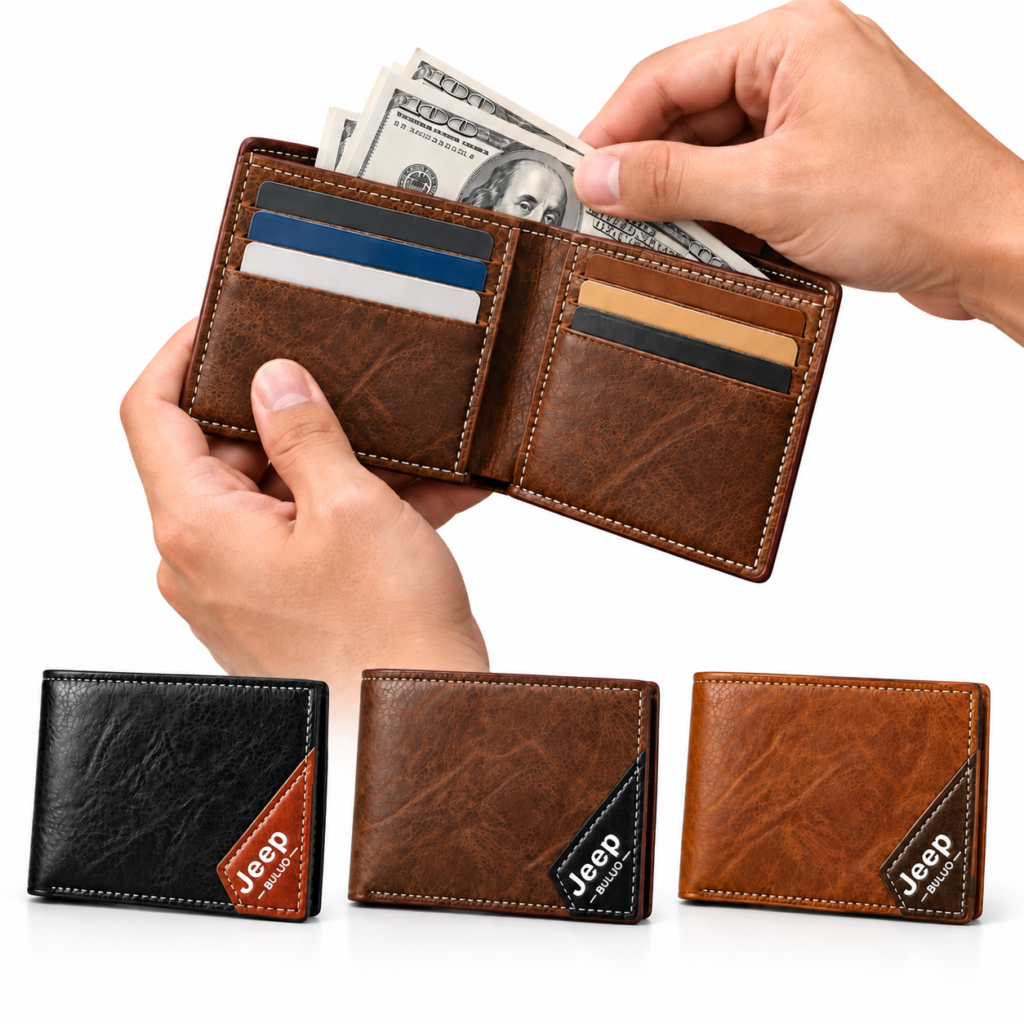 Portefeuille Homme Jeep Buluo V7 Bifold Simili Cuir - Organisé