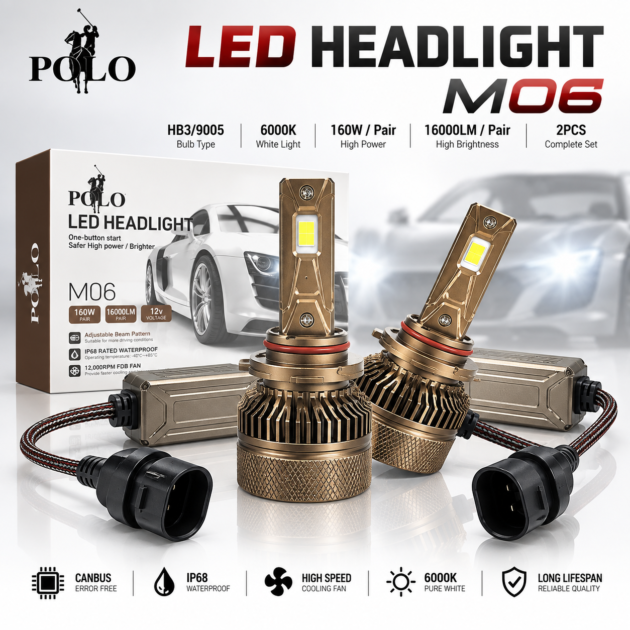 Ampoules LED HB3/9005 POLO M06 160W - Éclairage puissant pour votre voiture