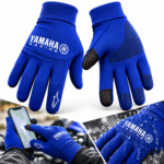 Gants de moto Yamaha Racing bleus — Prise en main et écran tactile