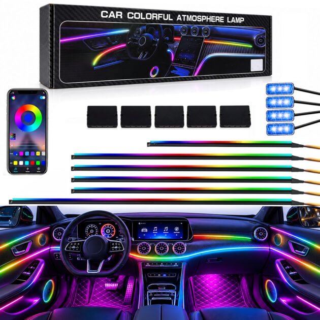 Kit Éclairage Ambiance LED RGBIC Acrylique Voiture