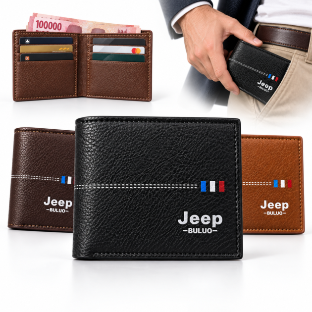 Portefeuille Homme Jeep Buluo Bifold Simili Cuir Multi-Poches