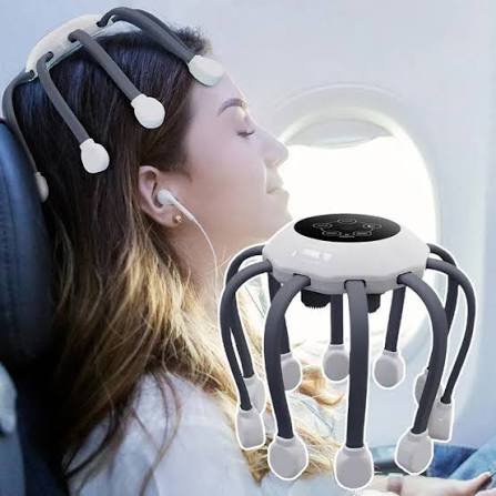 Masseur de Cuir Chevelu Sans Fil 10 Points de Vibration – Rechargeable USB & Relaxation Multi-Fréquences