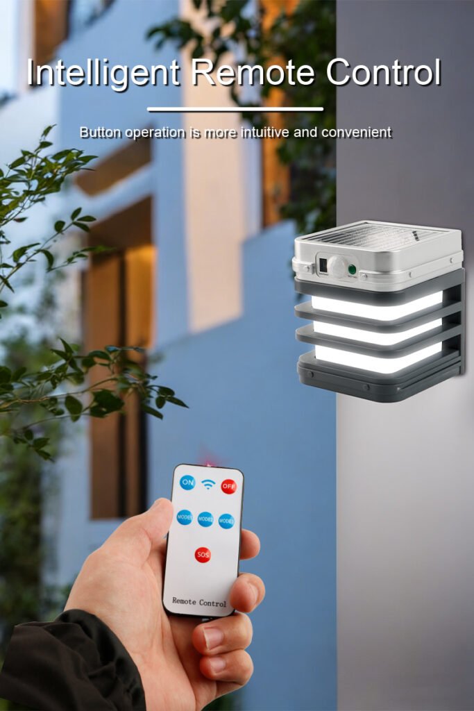 Lampe Solaire LED Murale avec Télécommande IP65
