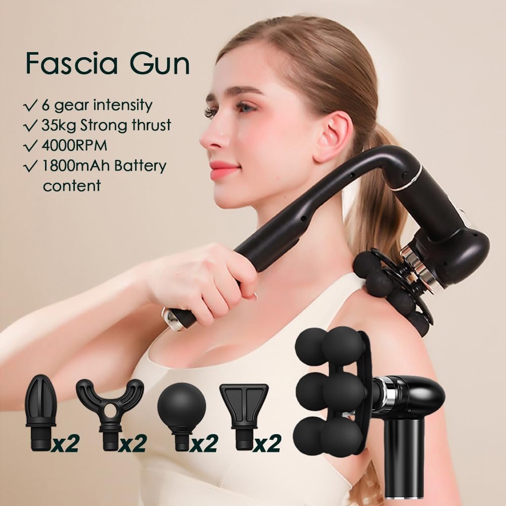 Pistolet Massage Musculaire 6 Têtes - Relaxation Profonde