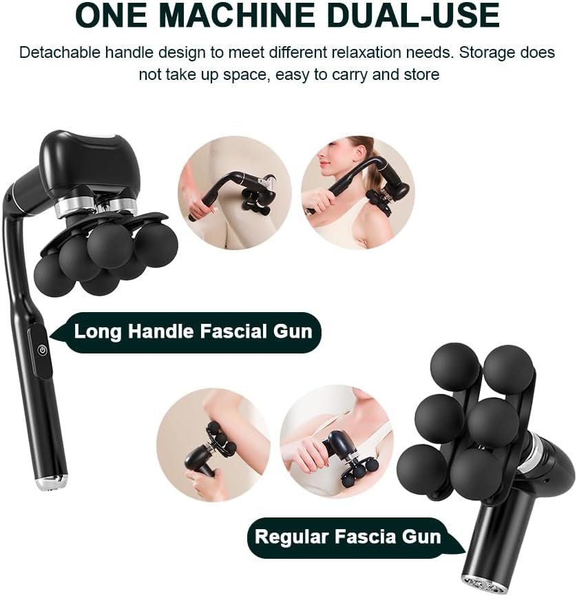 Pistolet Massage Musculaire 6 Têtes - Relaxation Profonde
