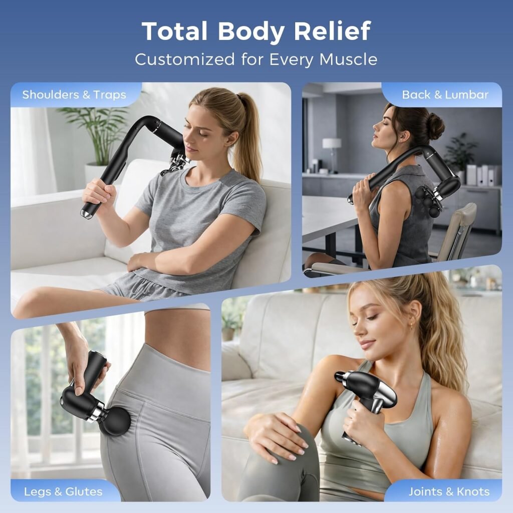Pistolet Massage Musculaire 6 Têtes - Relaxation Profonde