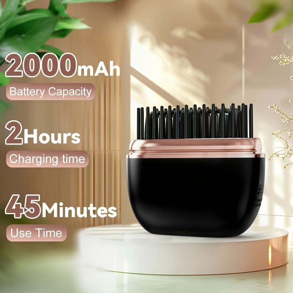 Brosse Lissante Sans Fil USB Rechargeable Anti-frisottis