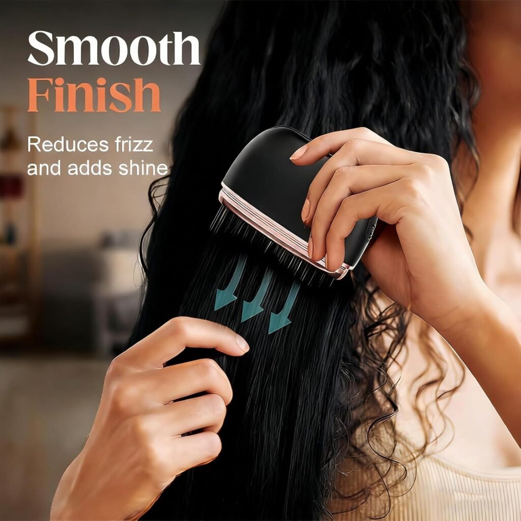 Brosse Lissante Sans Fil USB Rechargeable Anti-frisottis