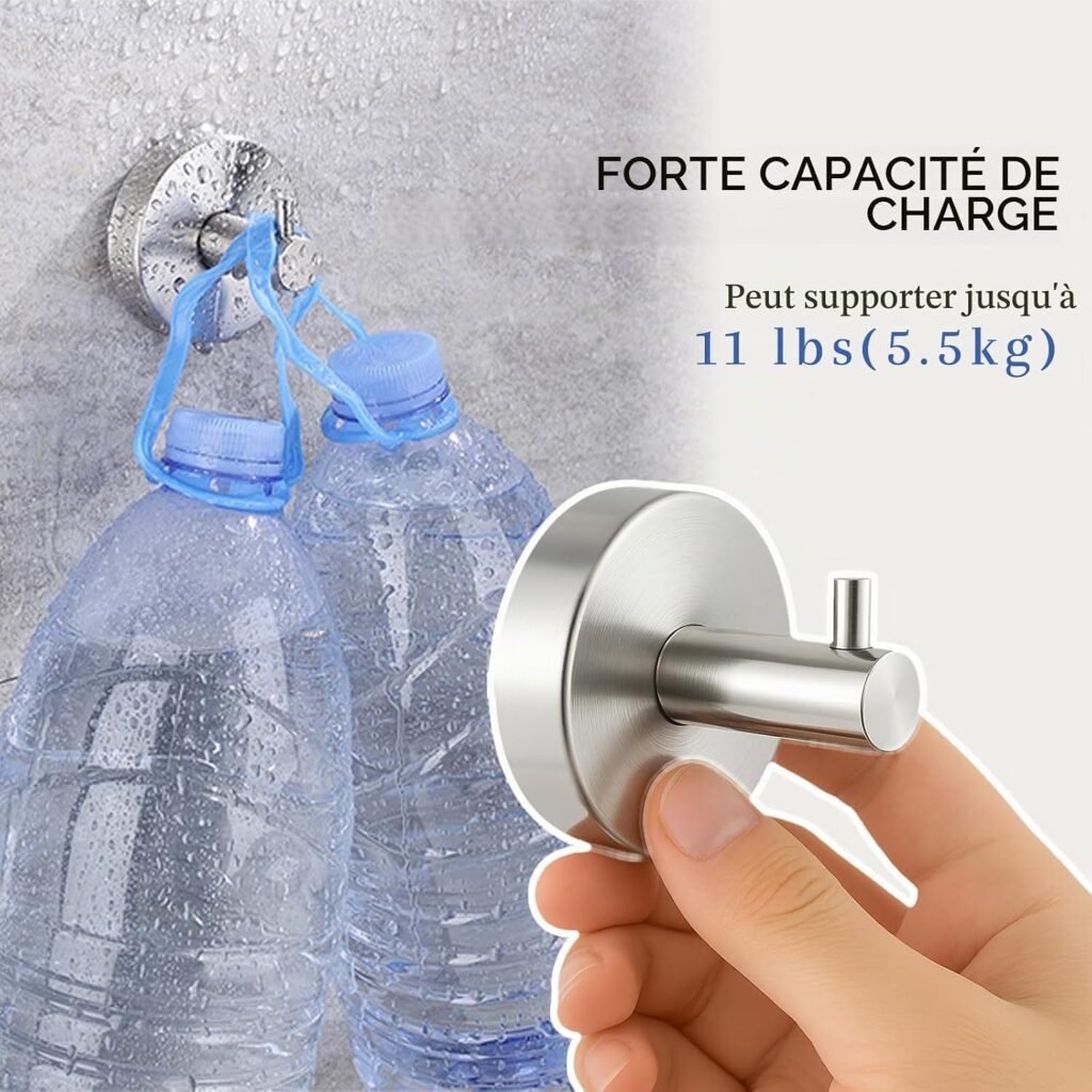 Lot de 4 Crochets Ventouse Puissante Sans Perçage - 5 kg
