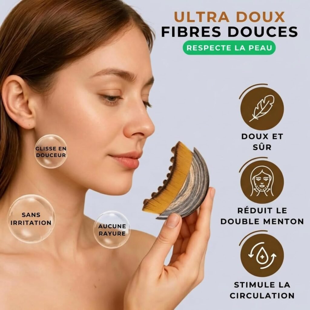 Brosse de Massage Lymphatique Visage et Mâchoire