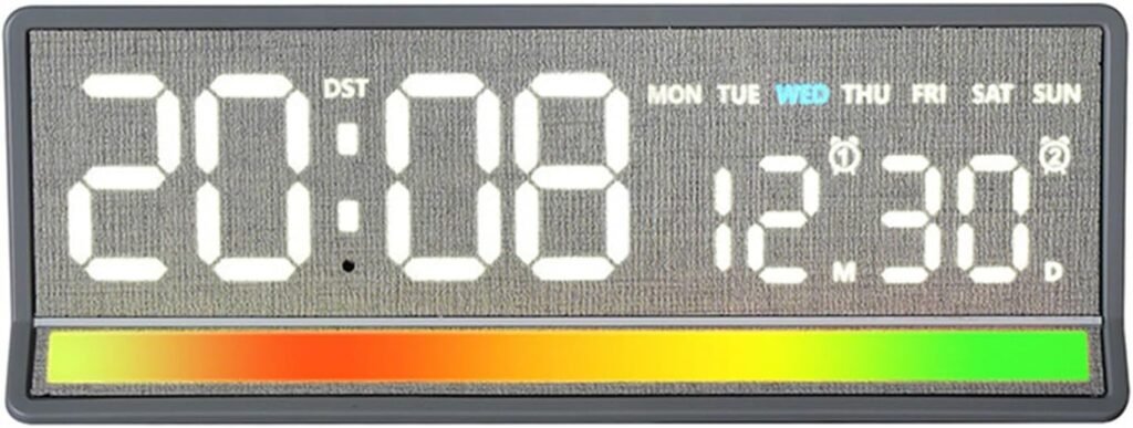 Horloge LED Numérique Réactive au Son - Éclairage Coloré