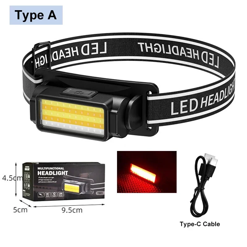 Lampe Frontale LED COB 1000 Lumens Rechargeable USB