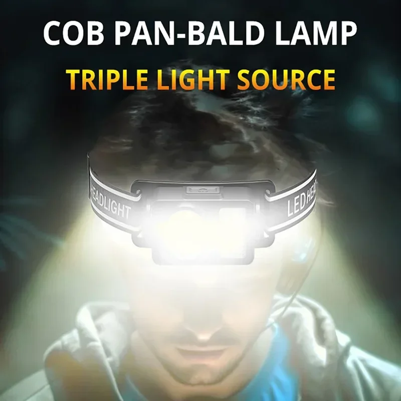 Lampe Frontale LED COB 1000 Lumens Rechargeable USB