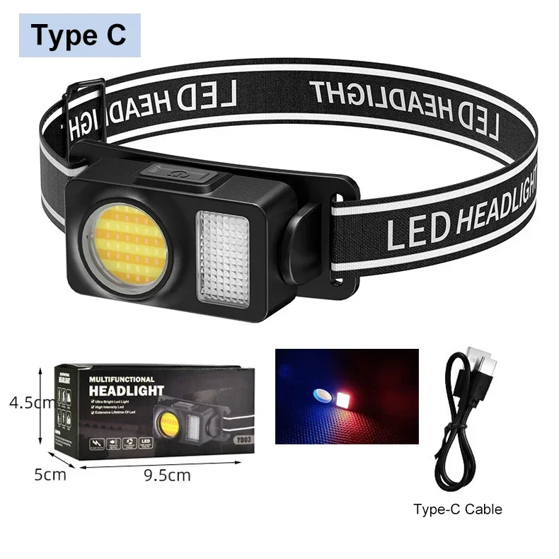 Lampe Frontale LED COB 1000 Lumens Rechargeable USB