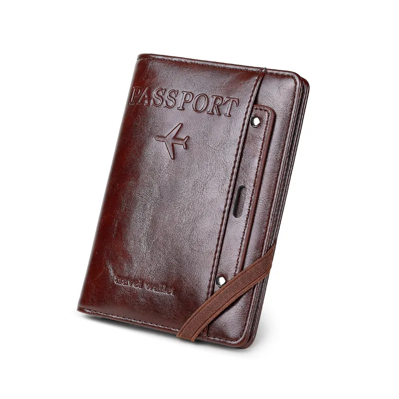 Porte-Passeport Cuir PU Protection RFID - Organisateur Voyage