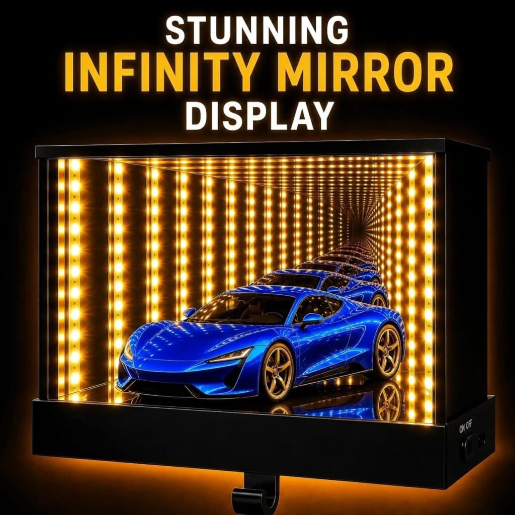 Mirroir LED Infinity Marque-Pages avec Détecteur de Mouvement — Décoration Murale Éclatante