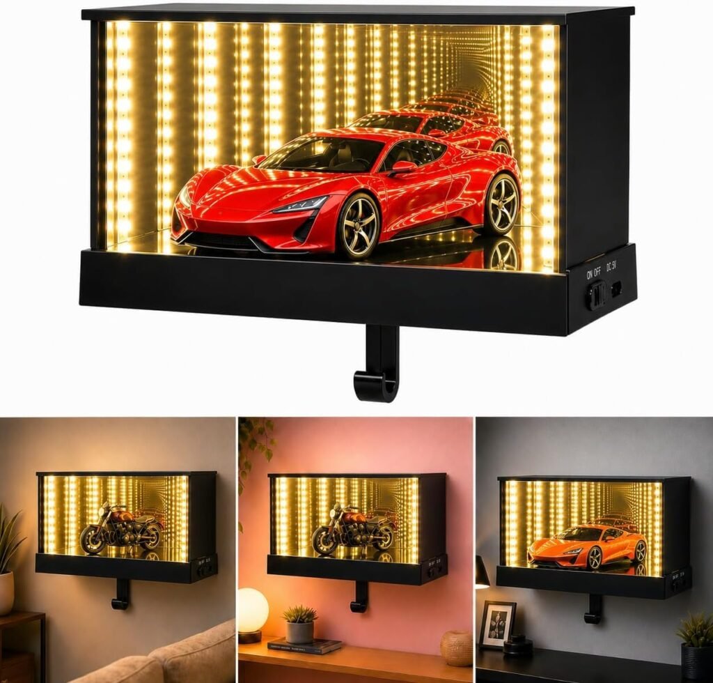 Mirroir LED Infinity Marque-Pages avec Détecteur de Mouvement — Décoration Murale Éclatante