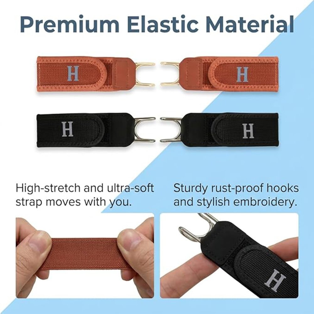 Ceinture sans boucle élastique avec crochets — Lot de 2, confortable et invisible