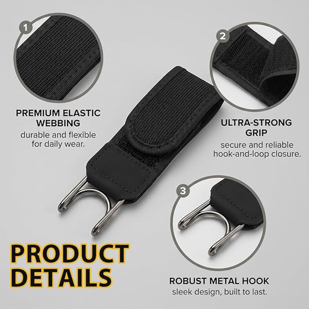 Ceinture sans boucle élastique avec crochets — Lot de 2, confortable et invisible