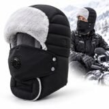 Bonnet moto hiver coupe-vent avec cache-visage intégré — Protection complète contre le froid
