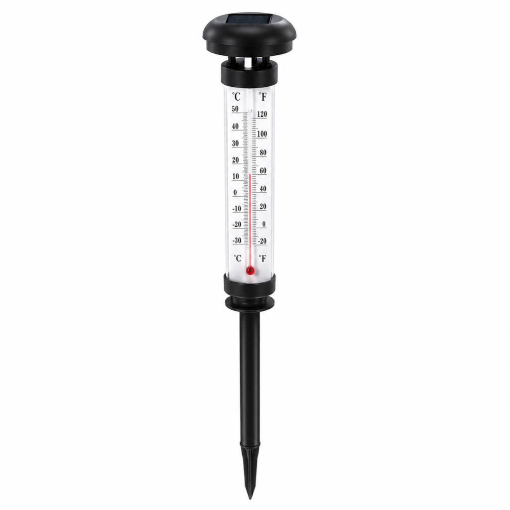 Lampe Solaire Jardin Thermomètre 2 Pièces