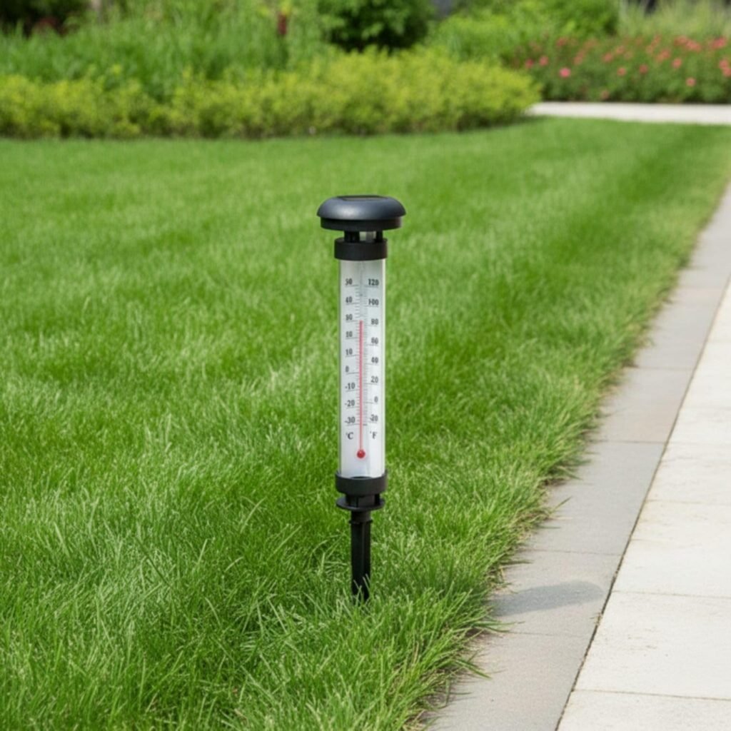 Lampe Solaire Jardin Thermomètre 2 Pièces